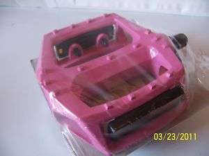 BICYCLE PEDALS 9/16 ALLOY PINK BMX CRUISER LOWRIDER  