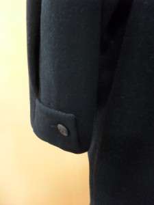 Madeleine Black Wool/Cashmere Full Length Coat Made in Poland Sz L 