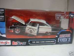 MAISTO RESCUE FORCE 1/26 1960 FORD STARLINER BLK/WHT  