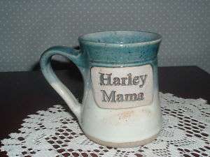 Harley Davidson HARLEY MAMA Drip Glaze Pottery Mug  