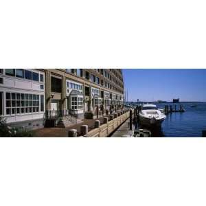  Boats at a Harbor, Rowes Wharf, Boston Harbor, Boston 