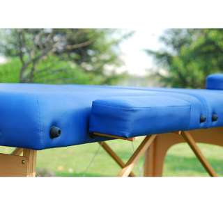   Blue 3 fold 77L 3Pad Portable Reiki PU Massage Table bed spa  