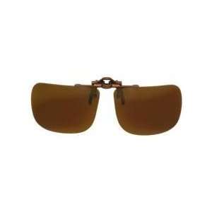 Polarized Clip on Flip up Plastic Sunglasses   Rectangle   58mm Wide X 