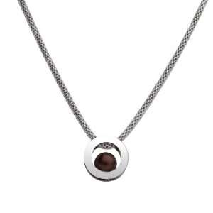 Skagen Denmark Womens Jewelry Mesh with Brown Pearl Pendant #JNSD020