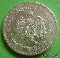1908 MEXICO SILVER 50 CENTS RADIANT CAP MEXICAN COIN KEY DATE  