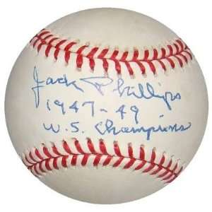  Jack Phillips Signed Baseball   Official AL 1947 49 W S 