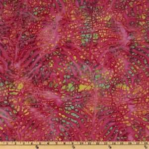  44 Wide Indian Batik Skin Fuchsia/Multi Fabric By The 