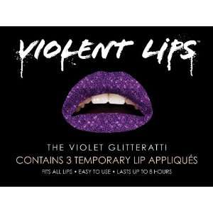  Violent Lips   The Violet Glitteratti   Set of 3 Temporary Lip 