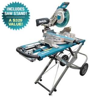 Makita 10 in Dual Slide Compound Miter Saw with Laser and Stand 