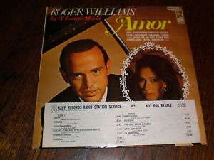 Roger Williams LP In A Latin Mood Amor PROMO WHITE LAB  