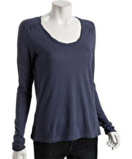 Lilla P indigo pima cotton twisted scoopneck t shirt   up to 