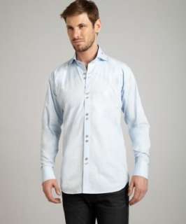 Bogosse baby blue cotton Ibiza button front shirt   up to 70 