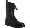 bottega veneta black leather lace up combat boots