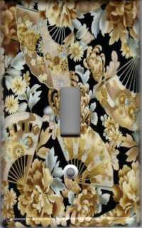 ASIAN FANS AND FLOWERS LIGHT SWITCH PLATE COVER  