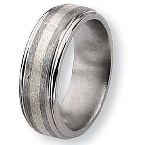   Edge Titanium Ring (8.0 mm) With Wood Box   Size 11.5 Chisel Jewelry