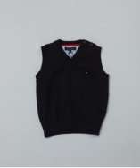 Tommy Hilfiger BABY navy cotton v neck logo sweater vest style 