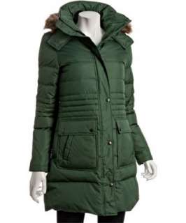 DKNY loden quilted Breana down hooded anorak  