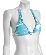 Letarte seafoam tie dye ruffle trim triangle halter bikini top style 
