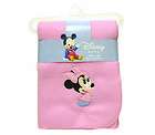 DISNEY BABY MINNIE MOUSE PINK EMBROIDERED FLEECE THROW 