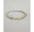 david yurman silver and gold twisted cable hook 4mm bangle