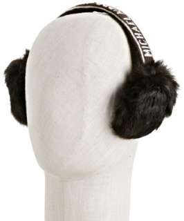 MICHAEL Michael Kors chocolate rabbit fur logo earmuffs   up 