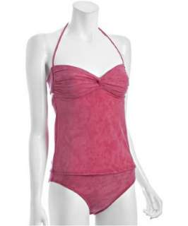 Lisa Curran Swim pink tie dye twist detail tankini   