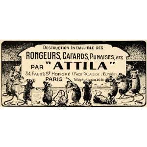  1930 Ad French Attila Rat Mouse Pest Killer Poison Deco 