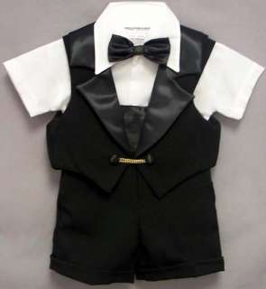 Infant 4pc Black Formal Outfit   Great for summertime special 