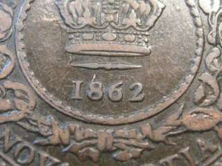 1862 Nova Scotia Canada Large Cent. VG/F. Tough Date  