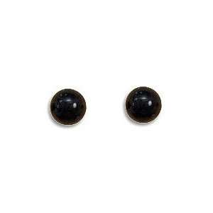  TINY 4mm Black Onyx SOLID .925 Sterling Stud Earrings 