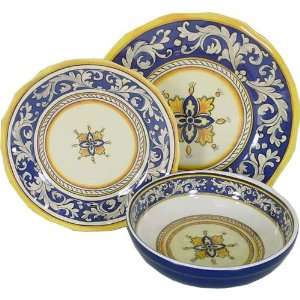 Le Cadeaux Triple Weight Melamine 3 Piece Place Setting, Malaga 