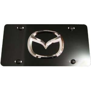    Mazda Hood Logo Aluminum Black Front License Plate 