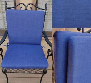 OUTDOOR PATIO SEAT and BACK CHAIR NAVY BLUE CUSHION  