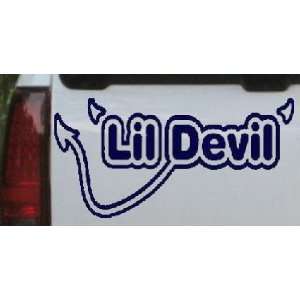 Lil Devil Funny Car Window Wall Laptop Decal Sticker    Navy 18in X 9 