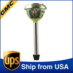 New LED S/S Outdoor Solar Garden Light Path Grass Lamp Colorful Glass 