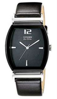   Eco Drive BJ6375 04E Black Dial and Leather Strap Dress Watch  