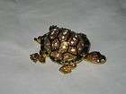 NEW JEWELED PAINTED PEWTER TURTLE HINGED BOX