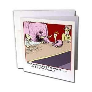   Cartoons   Too Drunk   Greeting Cards 6 Greeting Cards with envelopes