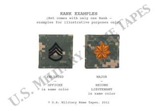 Military Name Tapes ACU Rank Patches