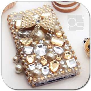 3D Bling Gold Crystal Gem Hard Skin Case Cover For T mobile HTC 