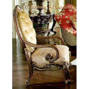  AICO Leather / Fabric Wood Chair Chateau Beauvais AI 75934 