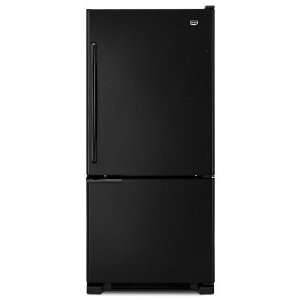   Maytag Bottom Freezer Refrigerator with Spill Catcher Shelves   Black