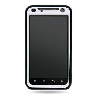 Hybrid White Black Hard Cover Silicone Skin Case For MetroPCS LG 