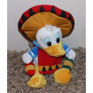  Retired Disney 9 Inch Plush Bean Bag Mexican Style Donald 