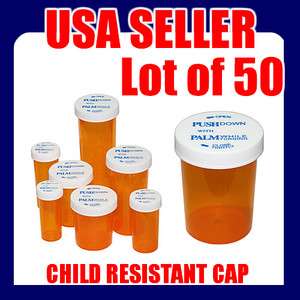 50 x New Empty RX Prescription Pill Bottle for storage USA Wholesale 
