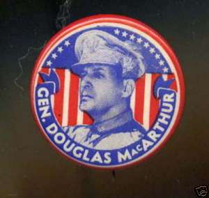 Pinback/Pin Vintage Button Gen. Douglas MacArthur  