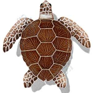  Small Brown Turtle Pool Accents Brown Pool Glossy Ceramic 