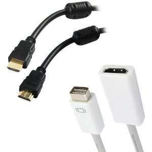 GTMax Mini DVI to HDMI Adapter with 6ft HDMI Cable for 