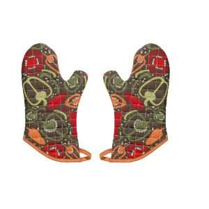  Now Designs Basic Oven Mitts, Chop Chop, Set of 2