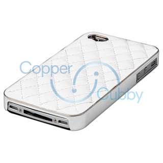 White Diamond Cover Case+Privacy Filter Guard For Apple iPhone 4 4S 